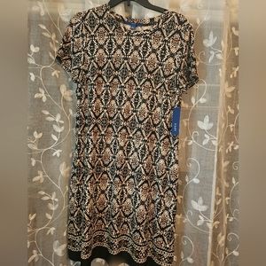 Snake skin pattern short sleeve dress